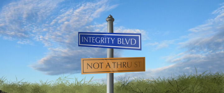 sign "integrity blvd" "not a thru st" asphalt street gravel path